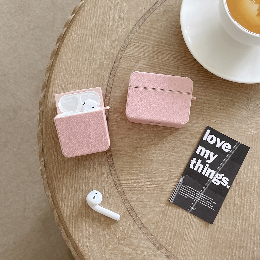 Ốp Điện Thoại Da PU Mềm Màu Trơn Chống Sốc Cho AirPods 1 2 3 pro2 2022