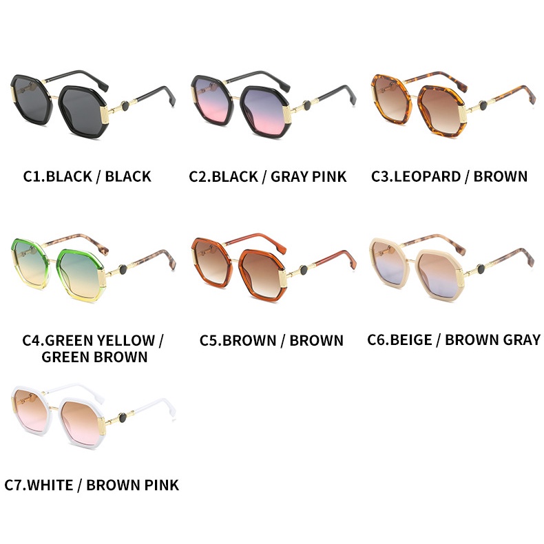 Kính Mát Thời Trang Khung Đa Giác Bằng Polygonal Mẫu Mới 2023 Phong Cách Ins Network Red Same Metal