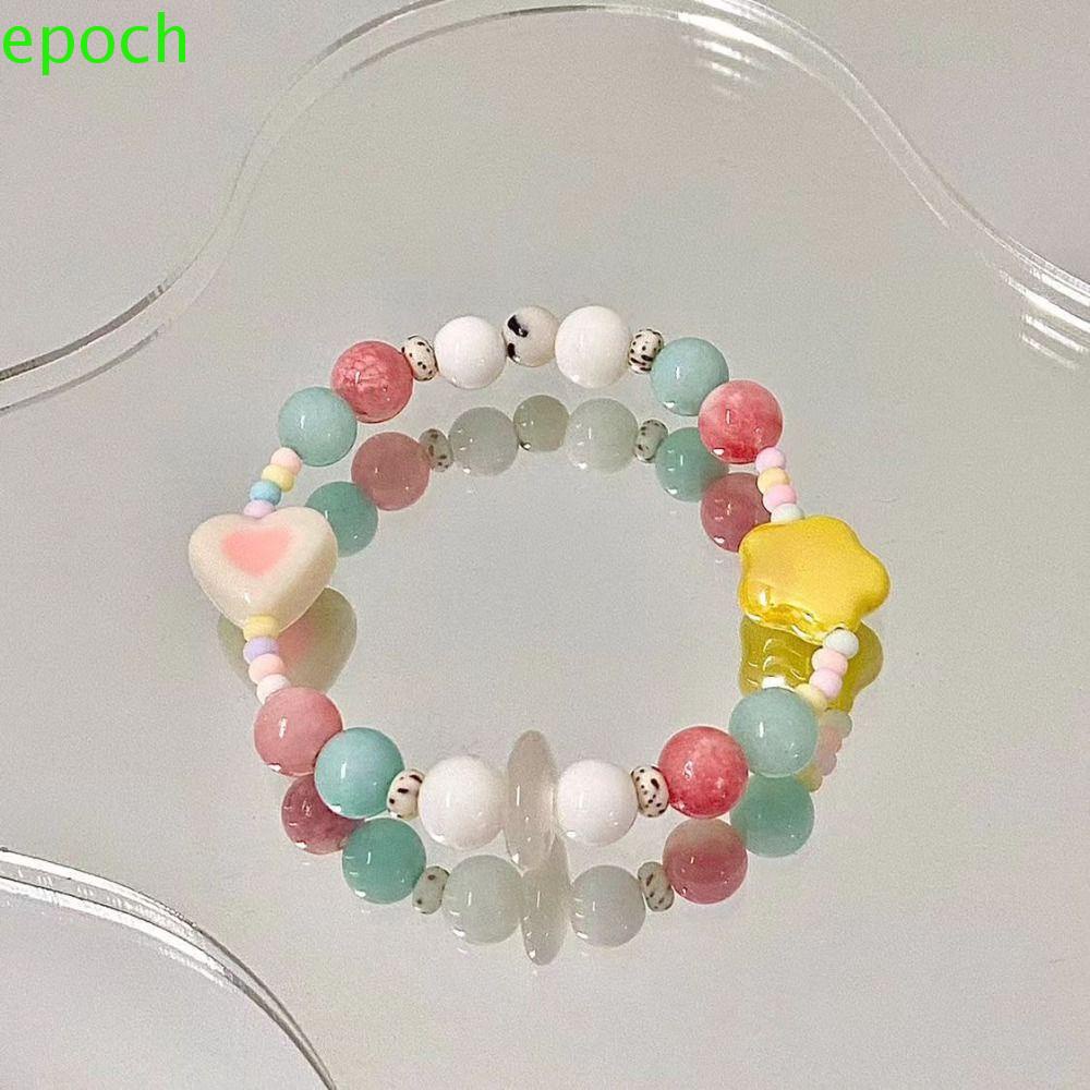 Epoch Vòng Tay Màu Kẹo Ngọt Thiết Kế Ngôi Sao Phong Cách Hàn Quốc Cổ Điển Thời Trang Cho Nữ