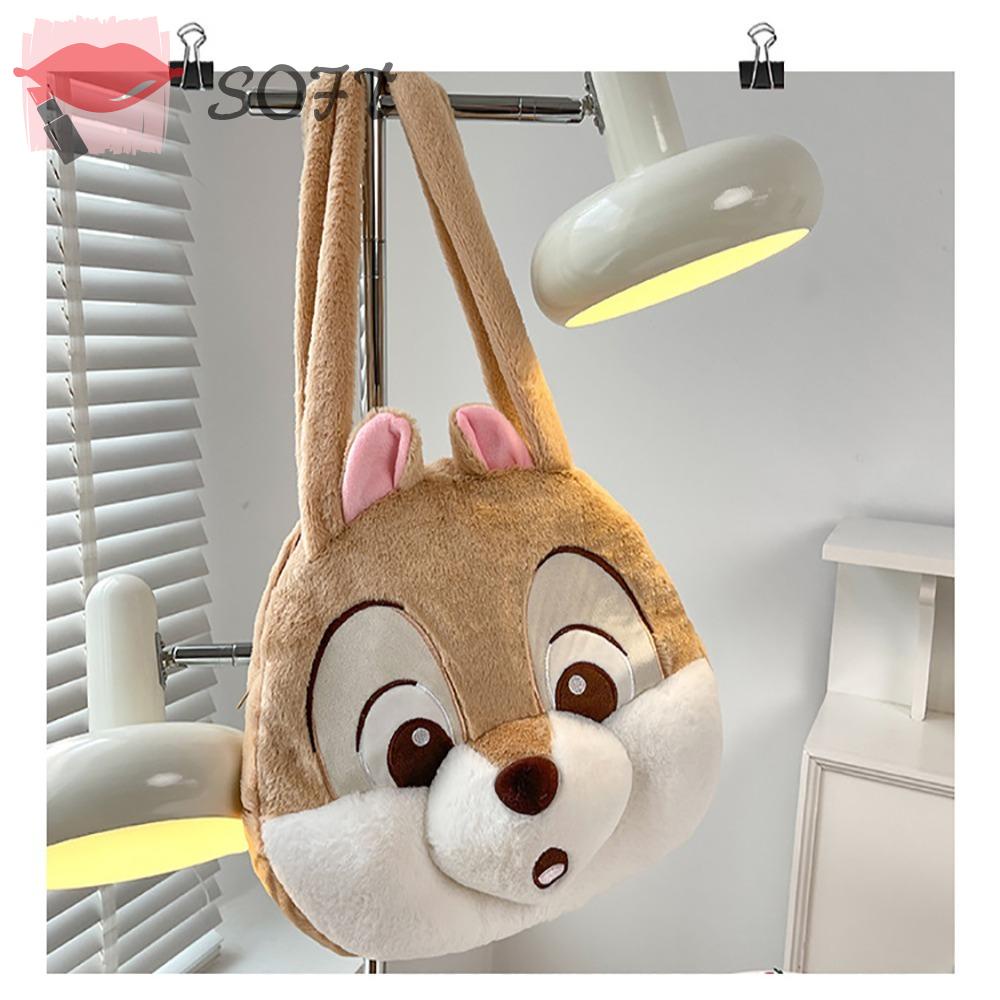 Túi Tote Phối Lông Sức Chứa Lớn Họa Tiết Hoạt Hình