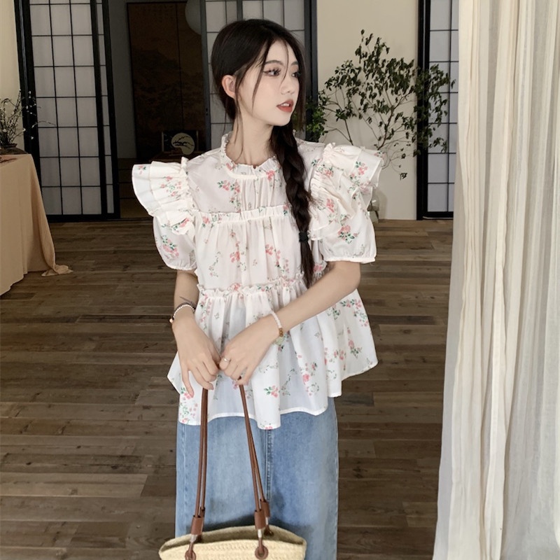 Áo Thun Ngắn Tay Dáng Rộng In Hoa Thời Trang Mùa Hè Dễ Phối Đồ