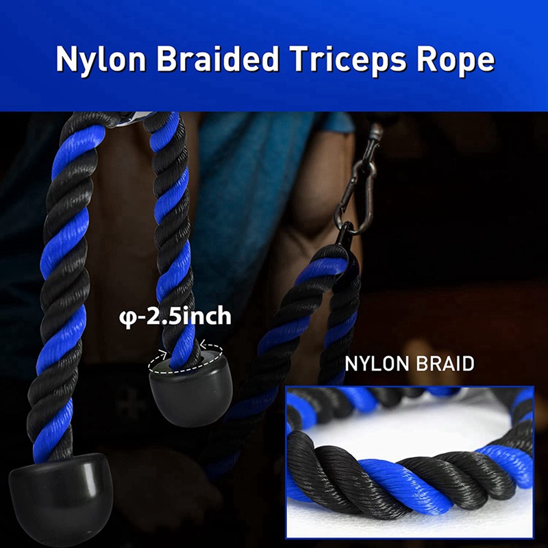 Dây Thừng Kéo Lên Xuống 90CM Bằng Nylon Phủ Lớp Phủ Chịu Được Sức Nặng Phụ Kiện Máy Tập Gym Tại Nhà