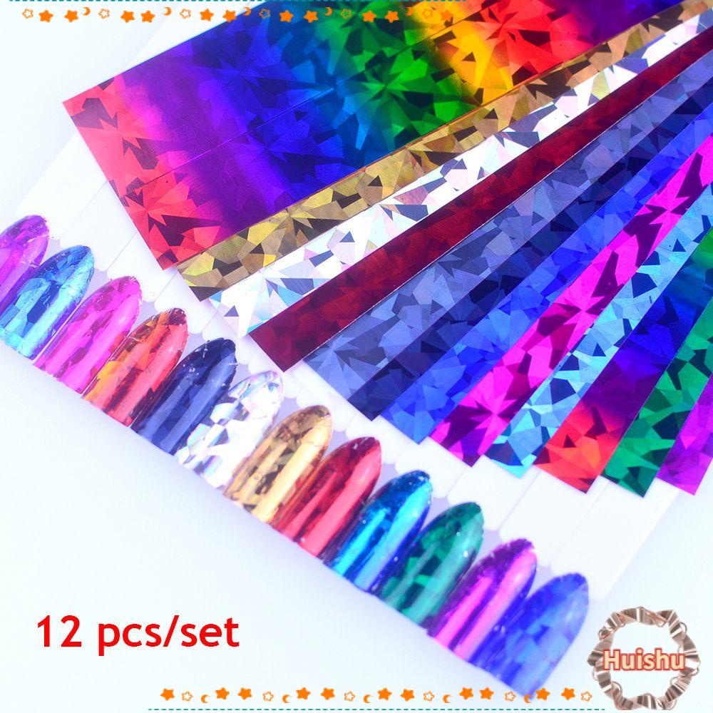 HS Set 12 Cuộn Giấy Foil Dán Móng Nghệ Thuật