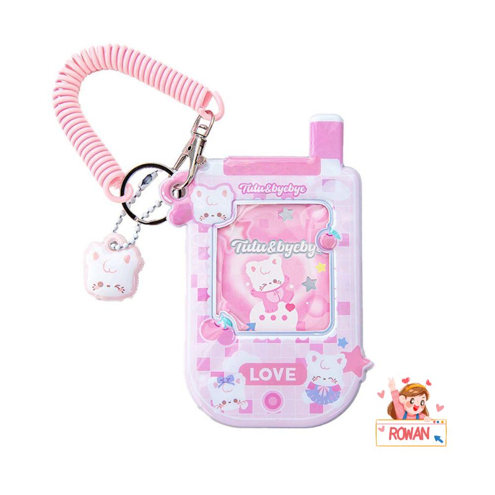 ROWANS Bao Đựng Thẻ ID Bằng PVC Hai Màu Họa Tiết Hoạt Hình Dễ Thương Sáng Tạo