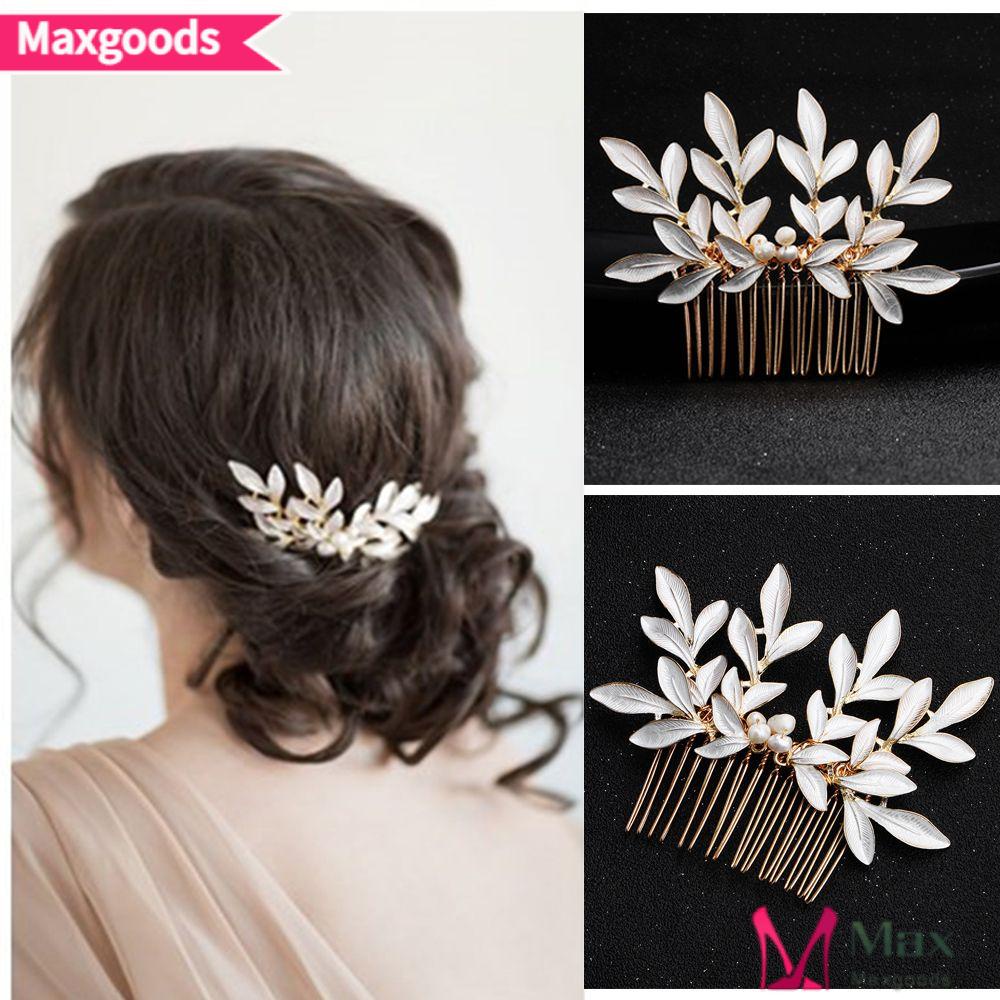 Lược Chải Tóc Hoa MAXG Cho Nữ.Phụ Kiện Vương Miện Đội Đầu Cô Dâu Sang Trọng