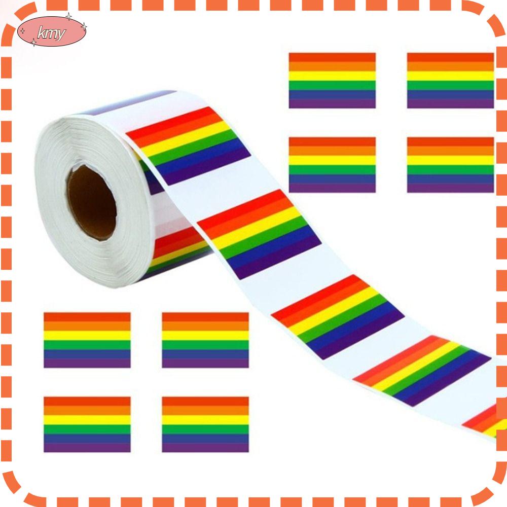 Set 500 Miếng Dán Tự Dính Hình Chữ Nhật Màu Cầu Vồng Trang Trí Tiệc