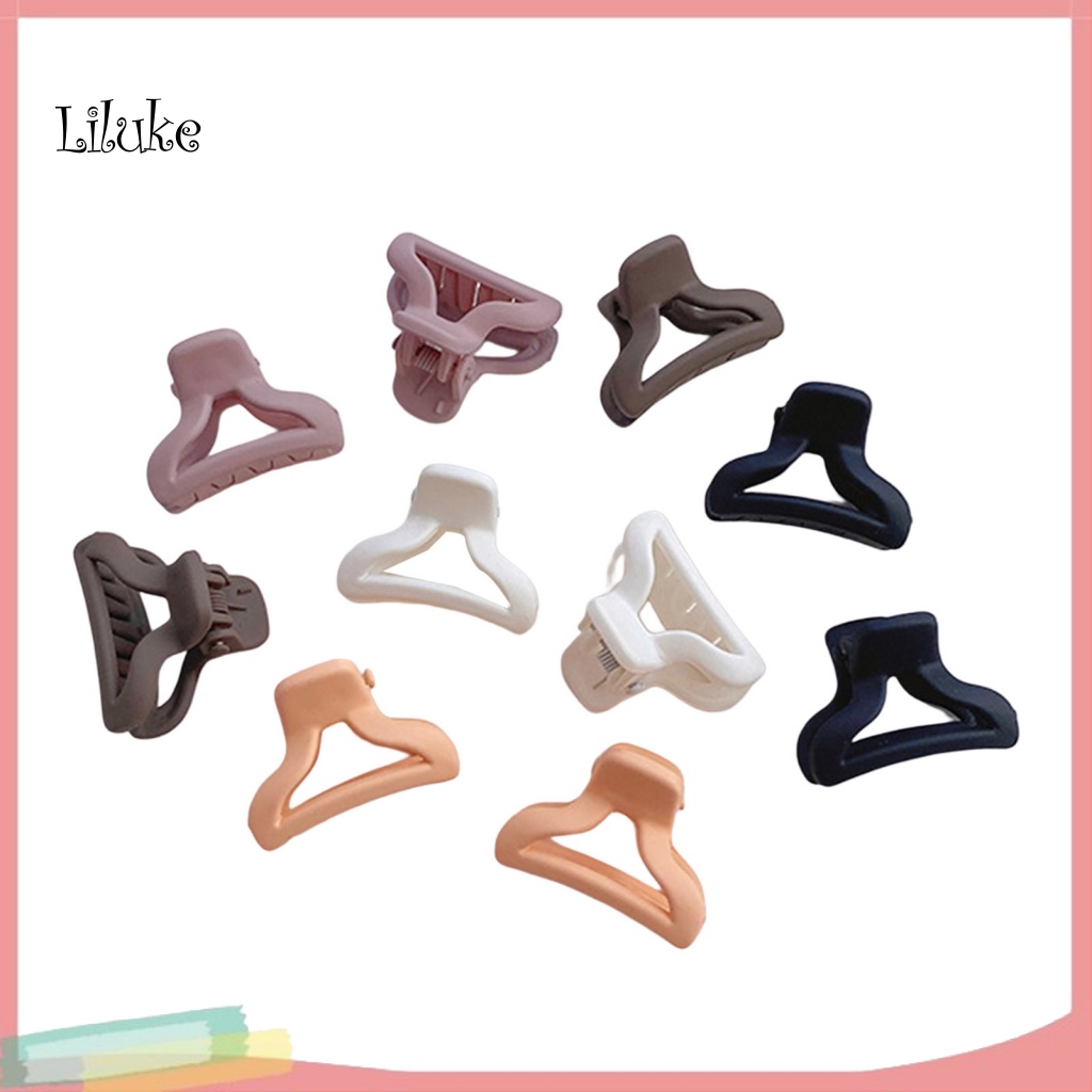 Set 10 Kẹp Tóc Nữ Hình Bán Nguyệt / Tam Giác Màu Sắc Nhã Nhặn