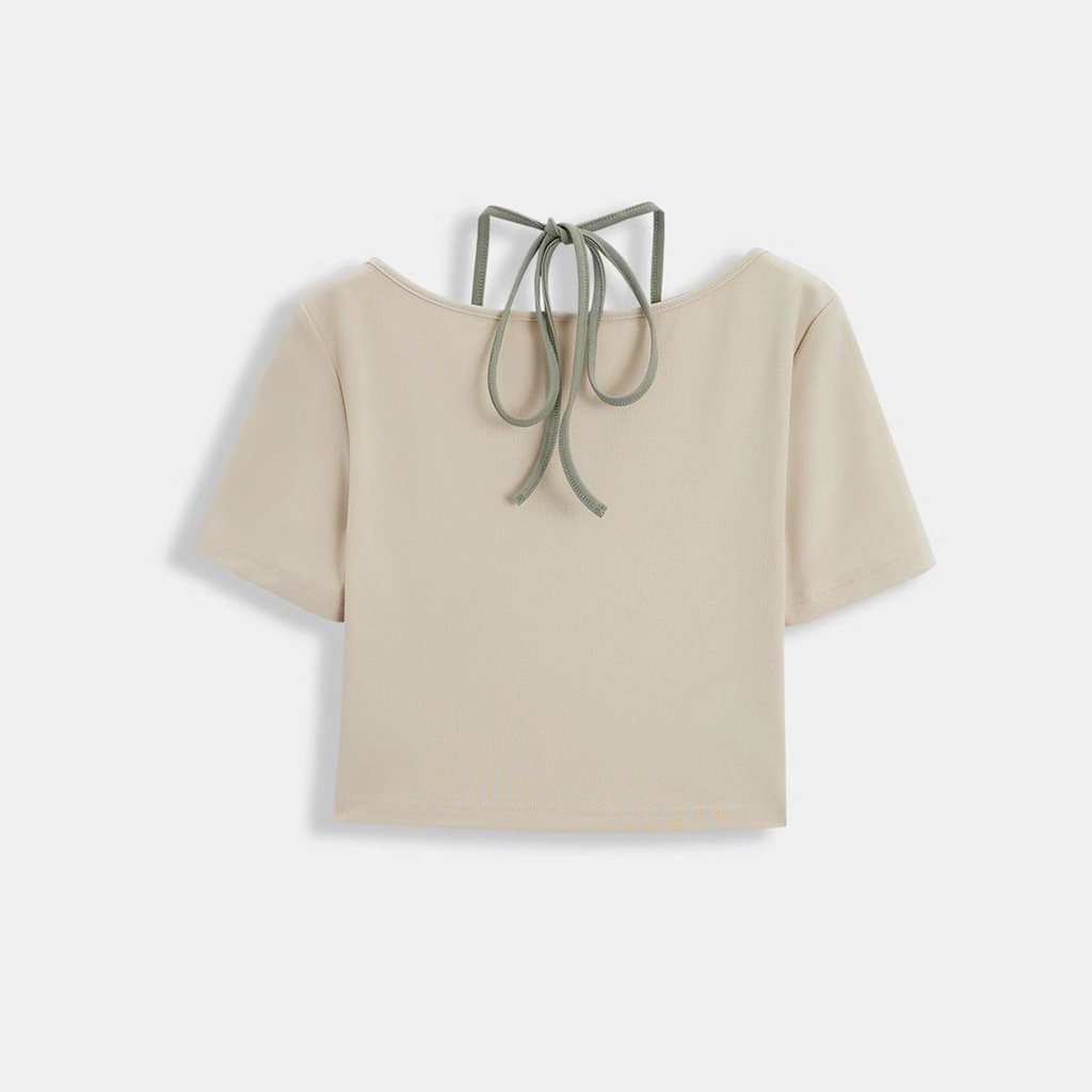 Áo Thun Ngắn Tay Giả Hai Lớp Phong Cách Âu Mỹ Cá Tính Dành Cho Nữ