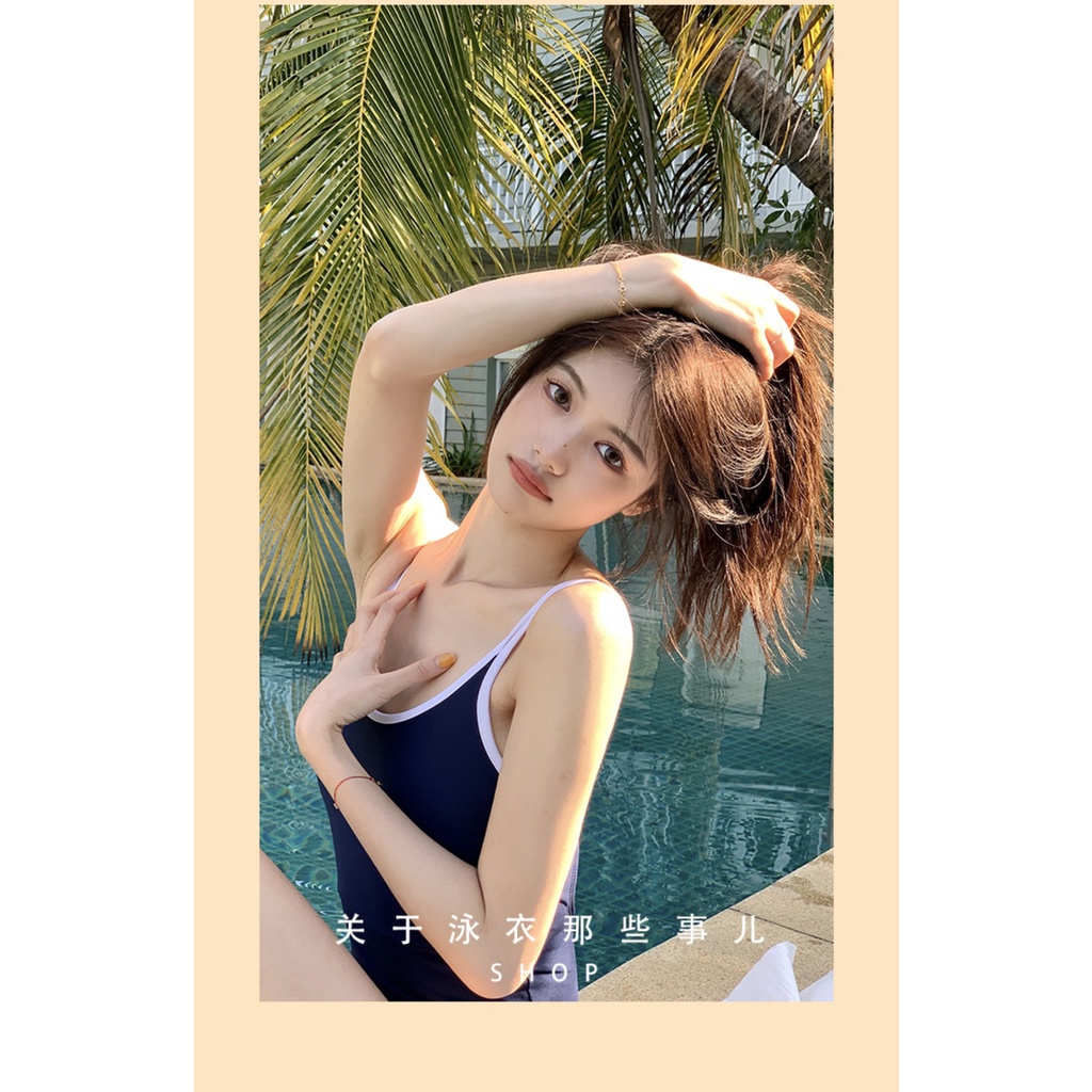 Đồ Bơi Một Mảnh Nâng Ngực Che Bụng Phong Cách Retro Đơn Giản Cho Nữ