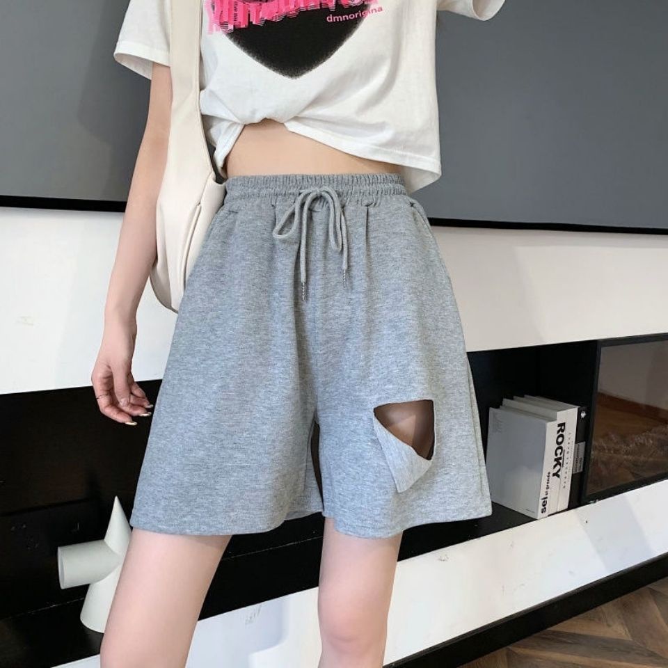 Quần Short Thể Thao Lưng Cao Dáng Rộng Cỡ Lớn Thời Trang Hè Cá Tính Cho Nữ