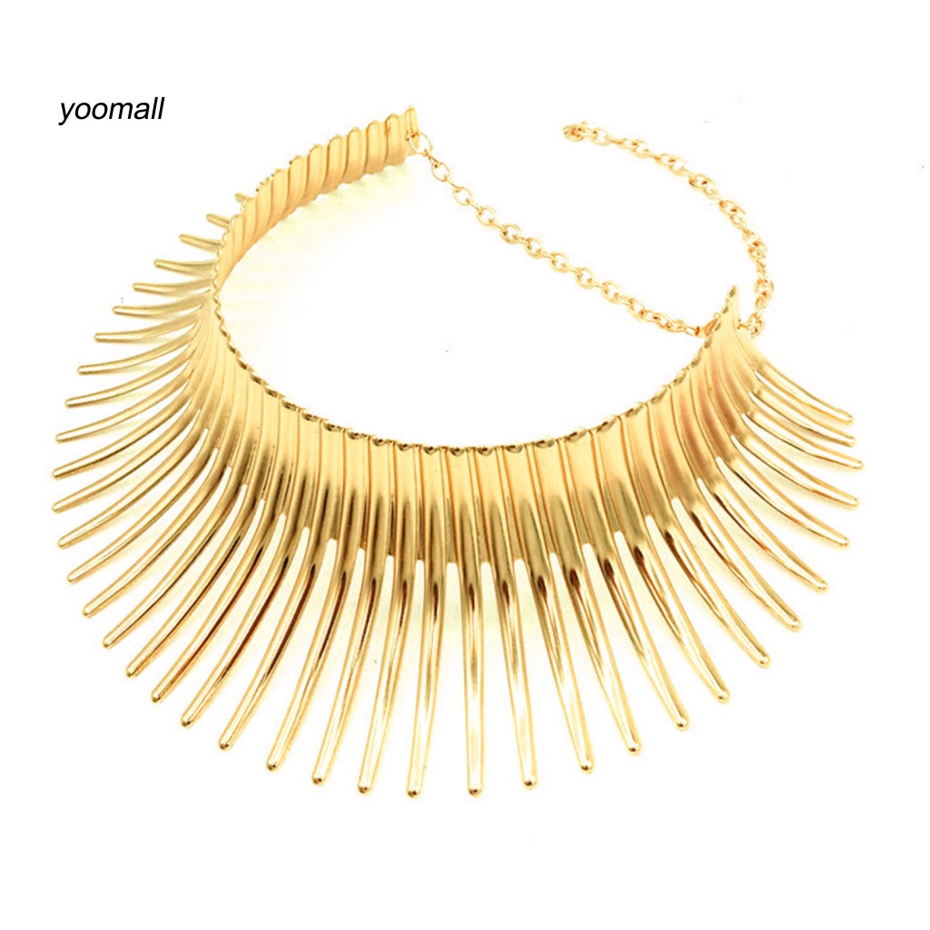 Vòng Cổ Choker Kim Loại Mặt Hình Học Trang Trí Dễ Phối Đồ Cho Nữ