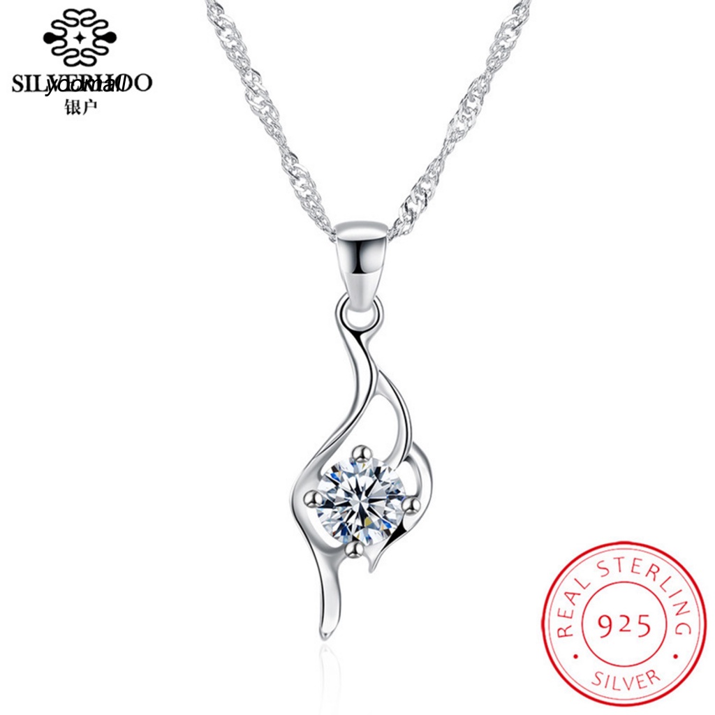 Vòng cổ Mạ Bạc Đính Đá Zircon Lấp Lánh Thời Trang Cho Nữ