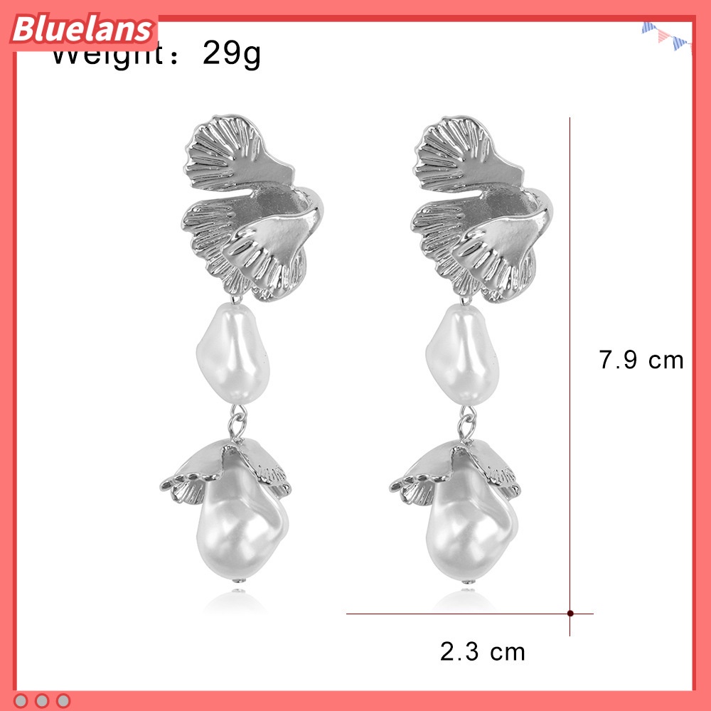 [BLS] Khuyên Tai Hình Hoa Đính Ngọc Trai Bằng Hợp Kim Phong Cách Âu Mỹ Cá Tính Dành Cho Nữ