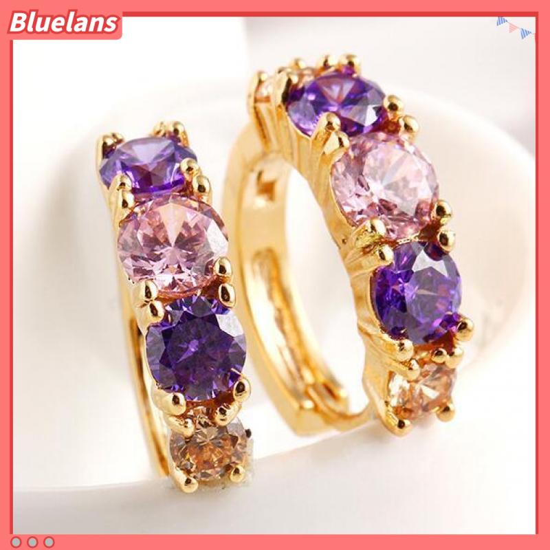 [BLS] Khuyên Tai Dáng Thẳng Đính Đá Zircon Pha Lê Phong Cách Đơn Giản Mới