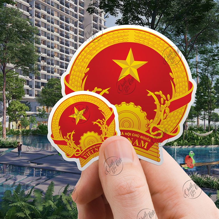 Bộ 25 hình dán Quốc Huy không thấm nước