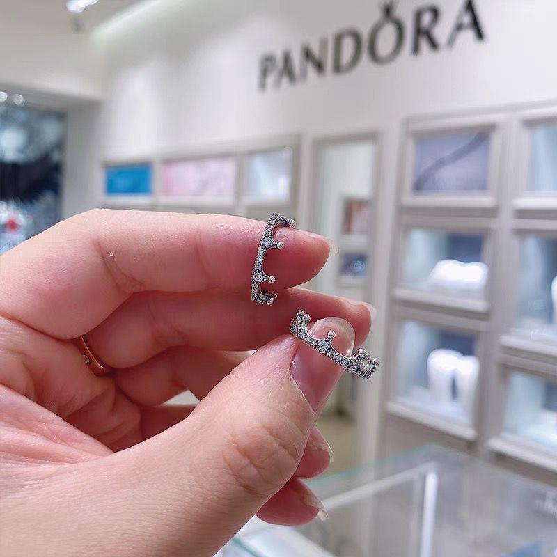 Nhẫn Đính Hôn Mạ Vàng Hồng 18k Pandora Đính Đá Zircon 925 Sang Trọng Cho Nữ