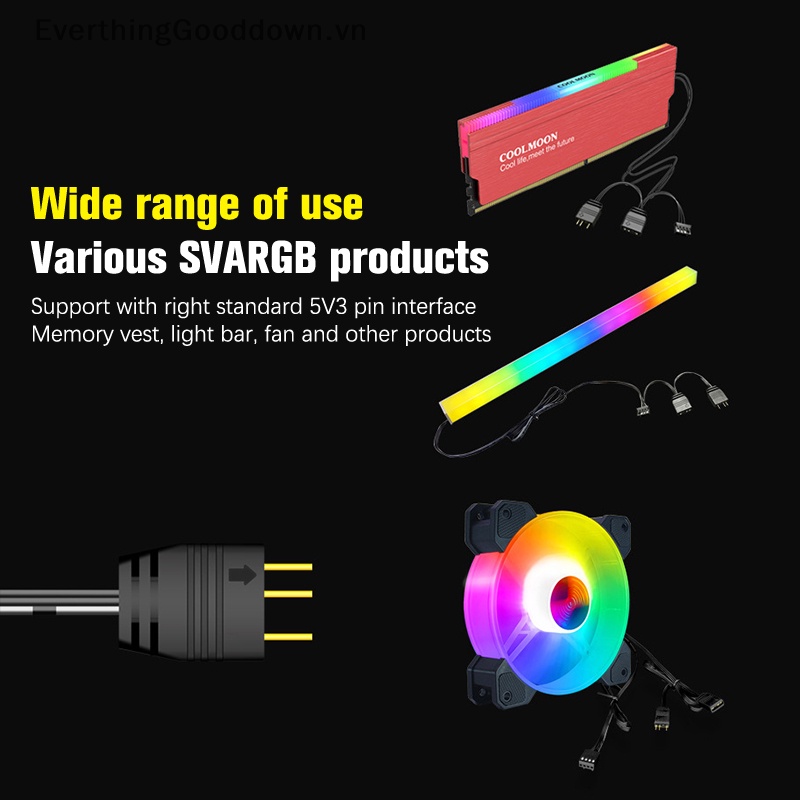 Cáp Chia Cổng 5V 3Pin 1 Sang 2 1 Sang 4 33.5cm ARGB Chuyên Dụng Cho Bo Mạch Chủ