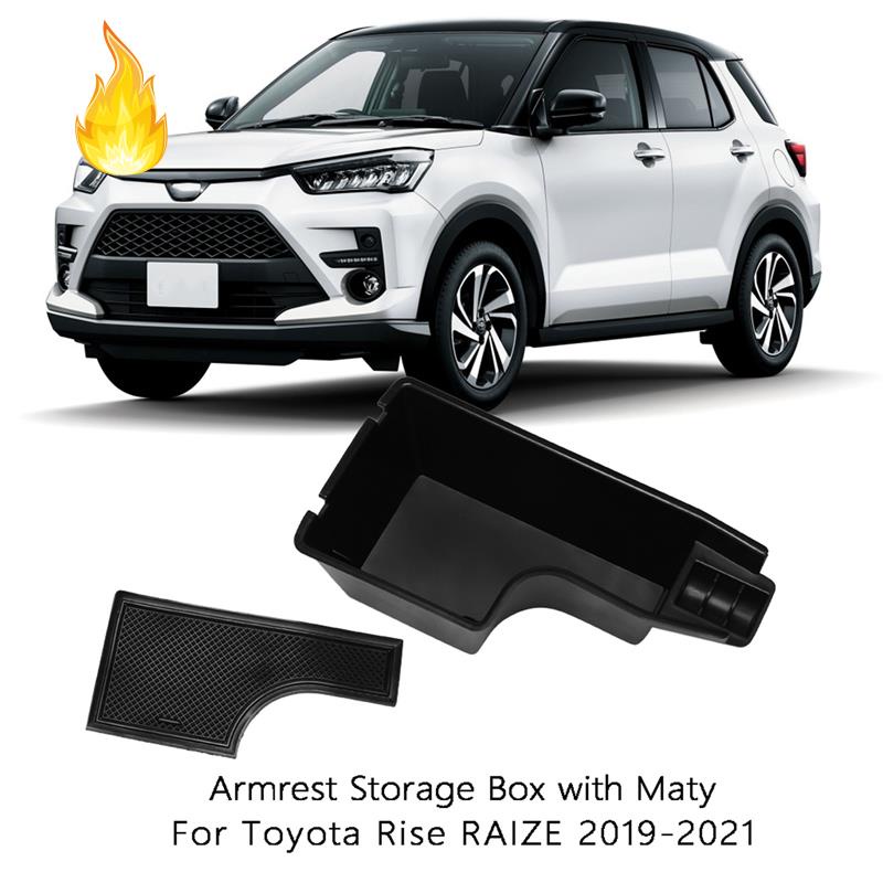 Khay Đựng Đồ Kèm Đệm Cao Su Gắn Hộp Tỳ Tay Xe Hơi Toyota Rise Raize 2019-2021