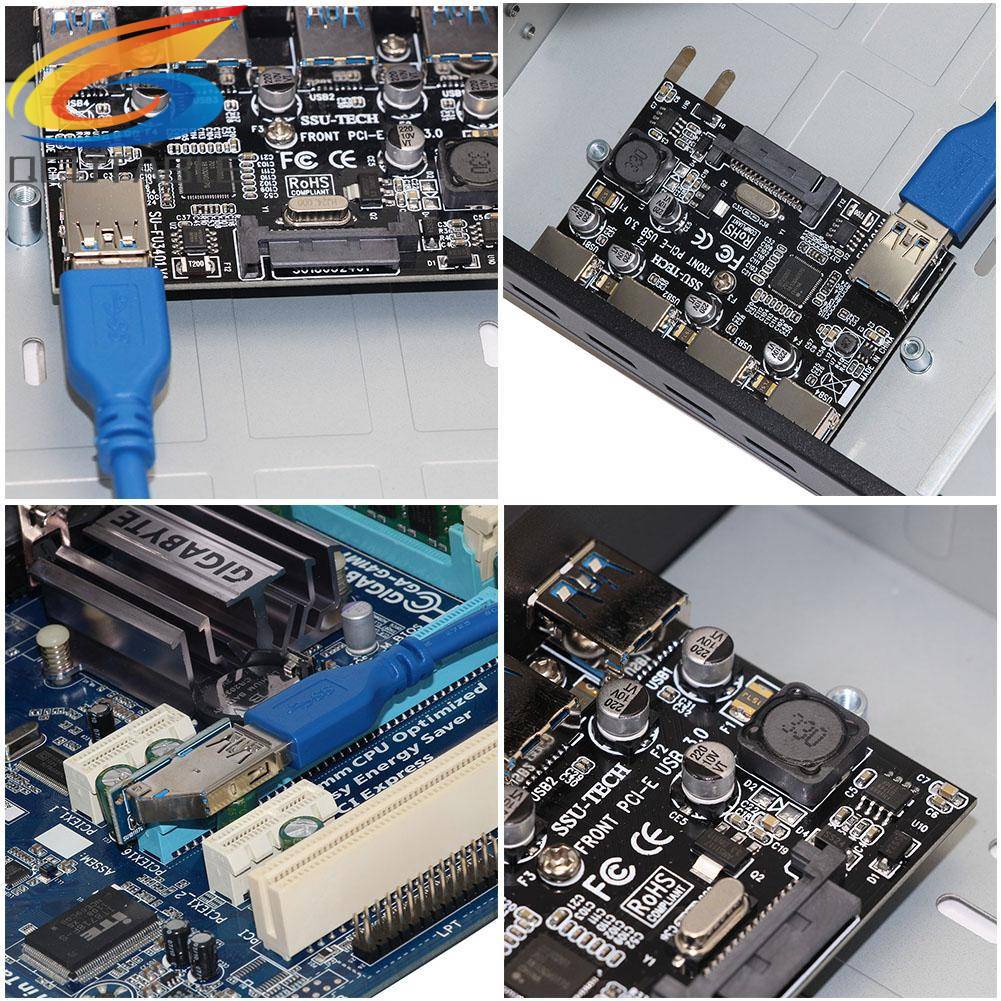 Thẻ Mở Rộng SSU FU3401 PCI-E Sang 4 Cổng USB 3.0 PCI Cho Máy Tính Bàn