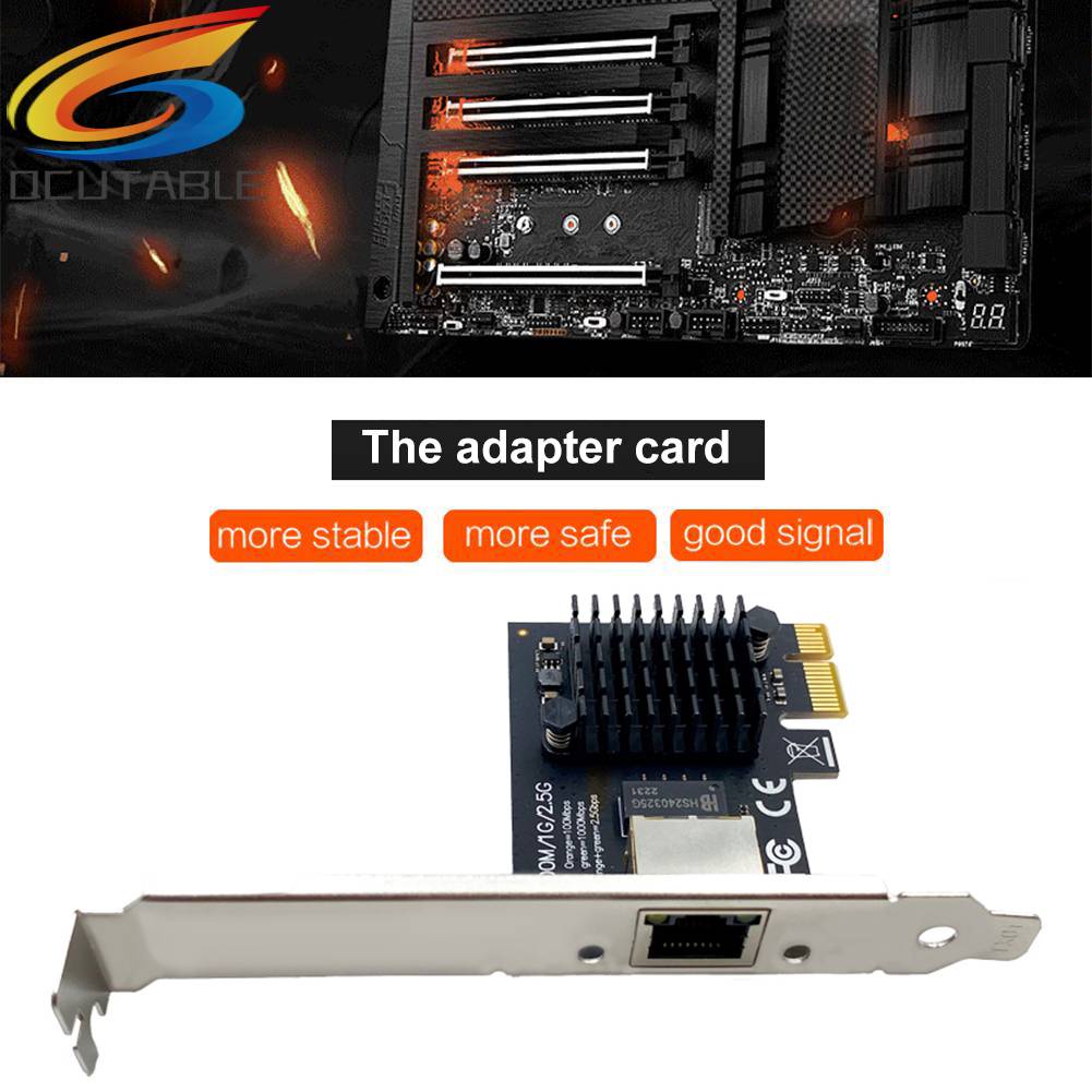 Thẻ Mạng Gigabit Ethernet PCIe RJ45 100 / 1000 / 2500Mbps Cho Máy Tính
