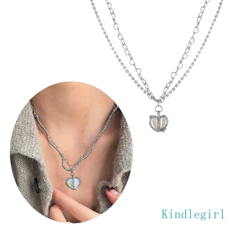 Vòng Cổ Choker Mặt Trái Tim Kpop Goth Y2K Phong Cách Punk Cho Nữ