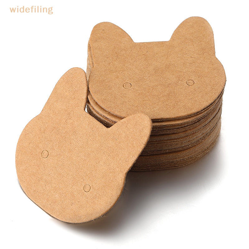 Set 100 Thẻ Giấy Các Tông Hình Mèo Dùng Để Trưng Bày Bông Tai / Vòng cổ DIY