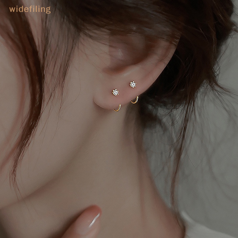 1 Đôi Bông Tai Đính Pha Lê Thời Trang Hàn Quốc Dành Cho Nữ