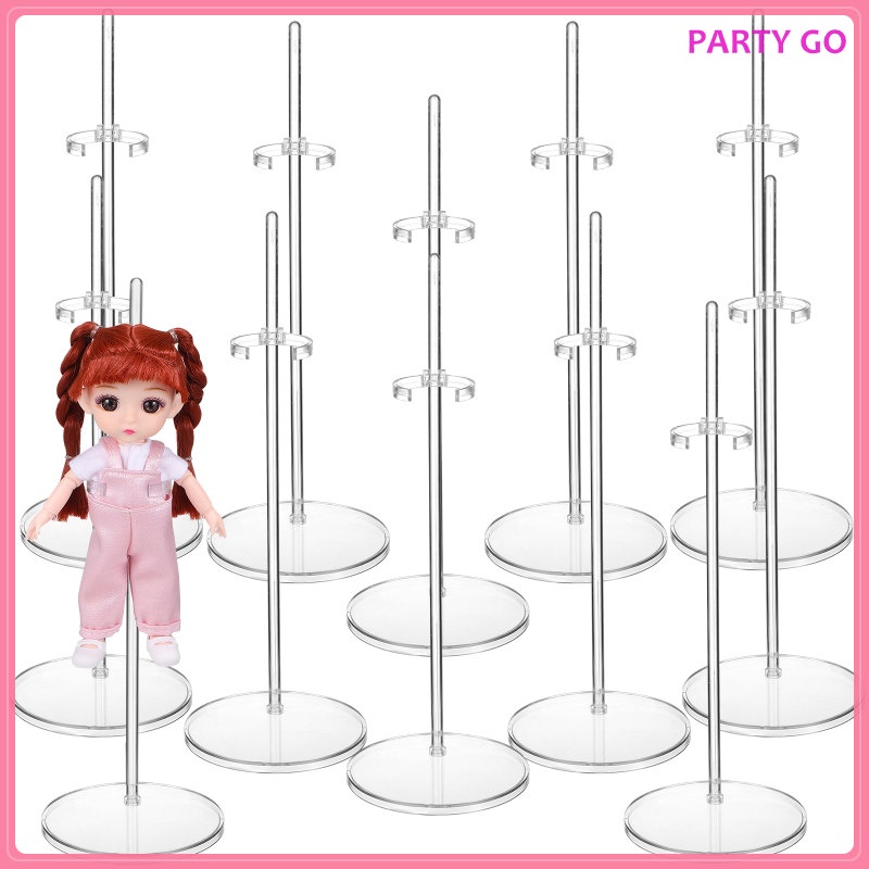Set 12 Giá Đỡ Búp Bê Mini Trong Suốt Có Thể Điều Chỉnh