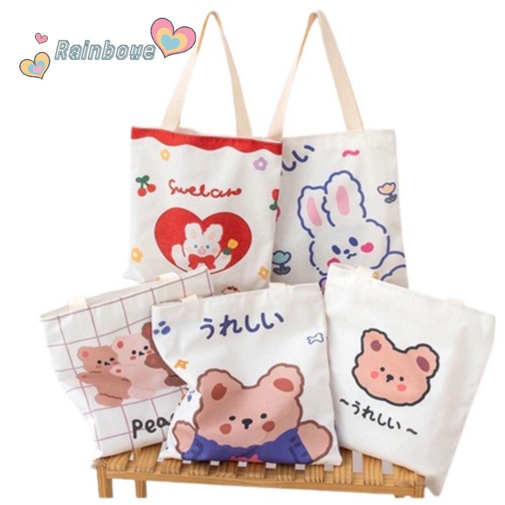 RAINBOW Túi Xách Nữ Cỡ Lớn In Họa Tiết Hoạt Hình Dễ Thương