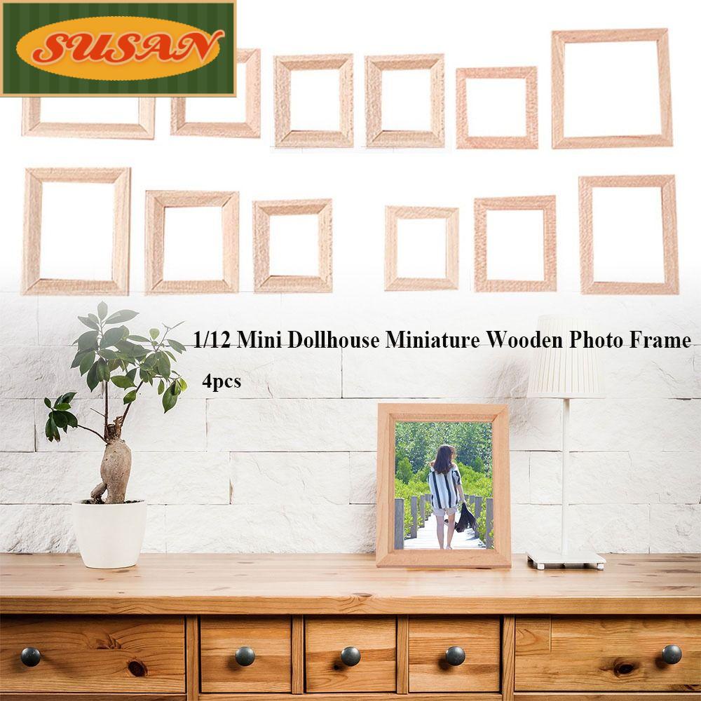 SUSANS Bộ 4 Nội Thất Bằng Gỗ Tỉ Lệ 1 / 12 Dùng Trang Trí Nhà Búp Bê