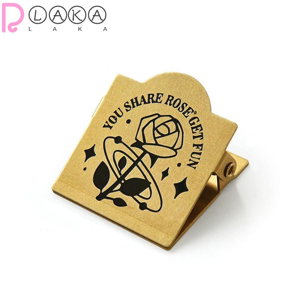 Kẹp Giấy LAKAMIER Bằng Kim Loại Màu Vàng Đồng Thau Có Thể Tái Sử Dụng