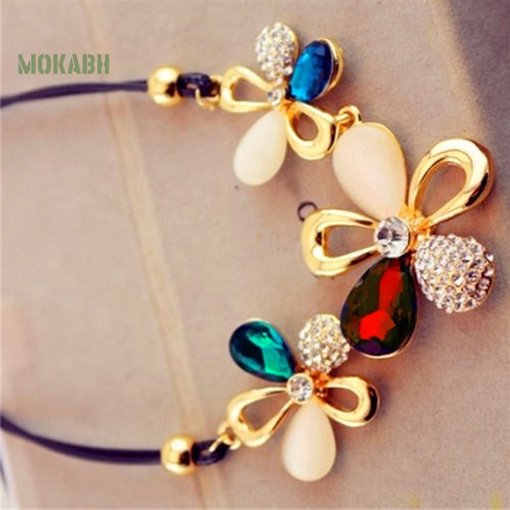 [Mok Abh] Vòng Cổ Choker Nhiều Màu Sắc Họa Tiết Hình Hoa Thời Trang