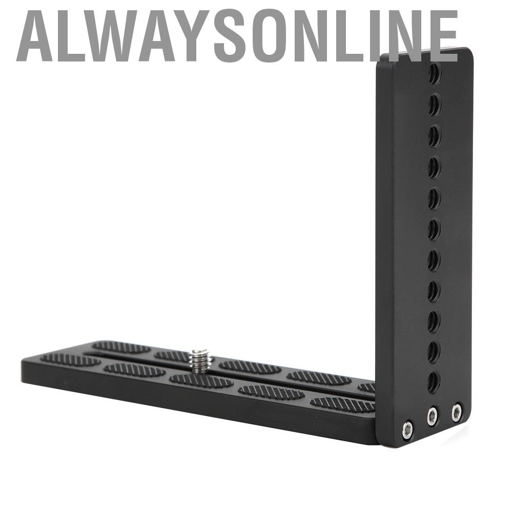 Alwaysonline Aluminium Alloy  Quick Release  L Bracket Vertical Shooting wth 1/4  Screw Holes for SLR Tripod Head