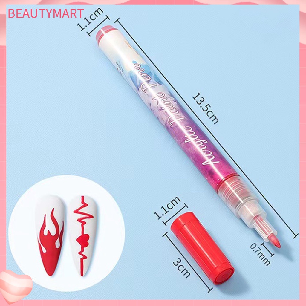 Bộ 12 Bút Vẽ Móng Nghệ Thuật Nhanh Khô Đường Kẻ Chính Xác Chống Thấm Nước