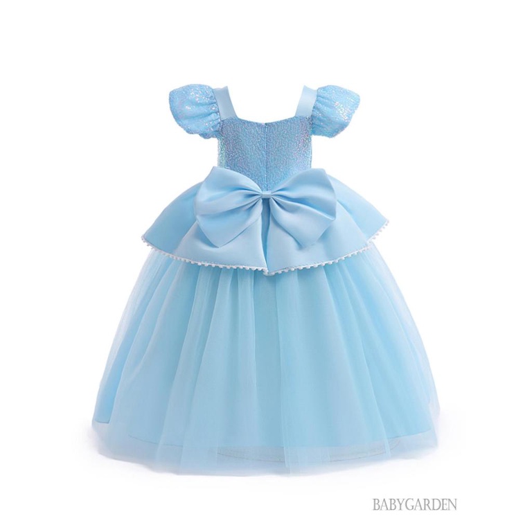 Đầm Xòe Công Chúa Đính Kim Sa Lấp Lánh Cho Bé Gái / / 3-9 Tuổi