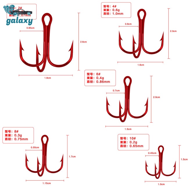 Galaxy Set 50 Lưỡi Câu Cá Bằng Thép Carbon Chất Lượng Cao #2 #4 #6 #8 #Set 10 Phụ Kiện Câu Cá Chuyên Dụng Chất Lượng Cao