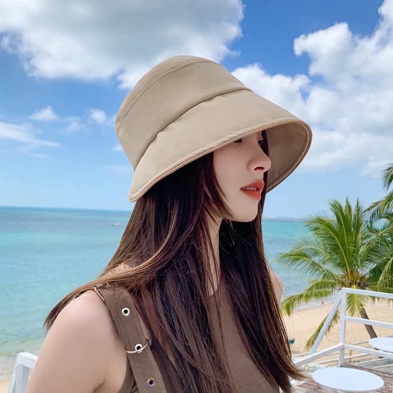 Nón Tai Bèo Rộng Vành Chống Nắng Bằng Cotton Thắt Nơ Màu Sắc Ngọt Ngào Có Thể Điều Chỉnh Kích Thước