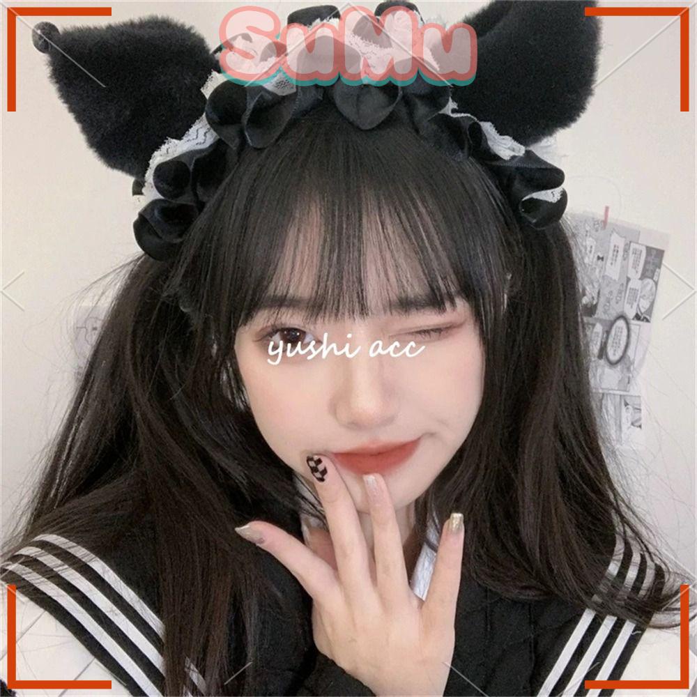 Băng Đô Tai Mèo Đen Phối Ren Hóa Trang Nhân Vật SUMU