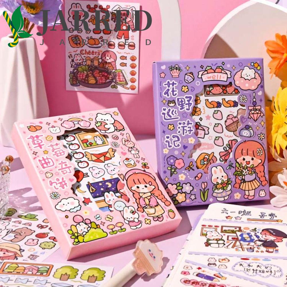 JARRED Túi 50 Miếng Dán Trang Trí Hình Động Vật Dễ Thương Diy