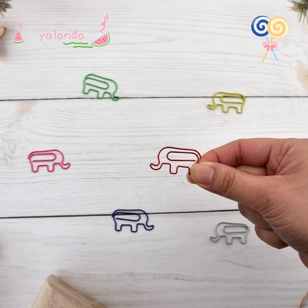 Set 100 / 100 Kẹp Giấy Đánh Dấu Trang Sách Hình Chú Voi Bằng Kim Loại Dễ Thương