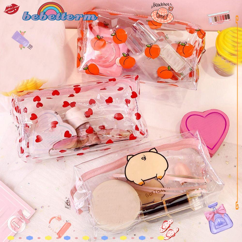 Túi Đựng Đồ Trang Điểm Mini Bằng PVC Trong Suốt Có Khóa Kéo Tiện Dụng Mang Theo Du Lịch Cho Nữ