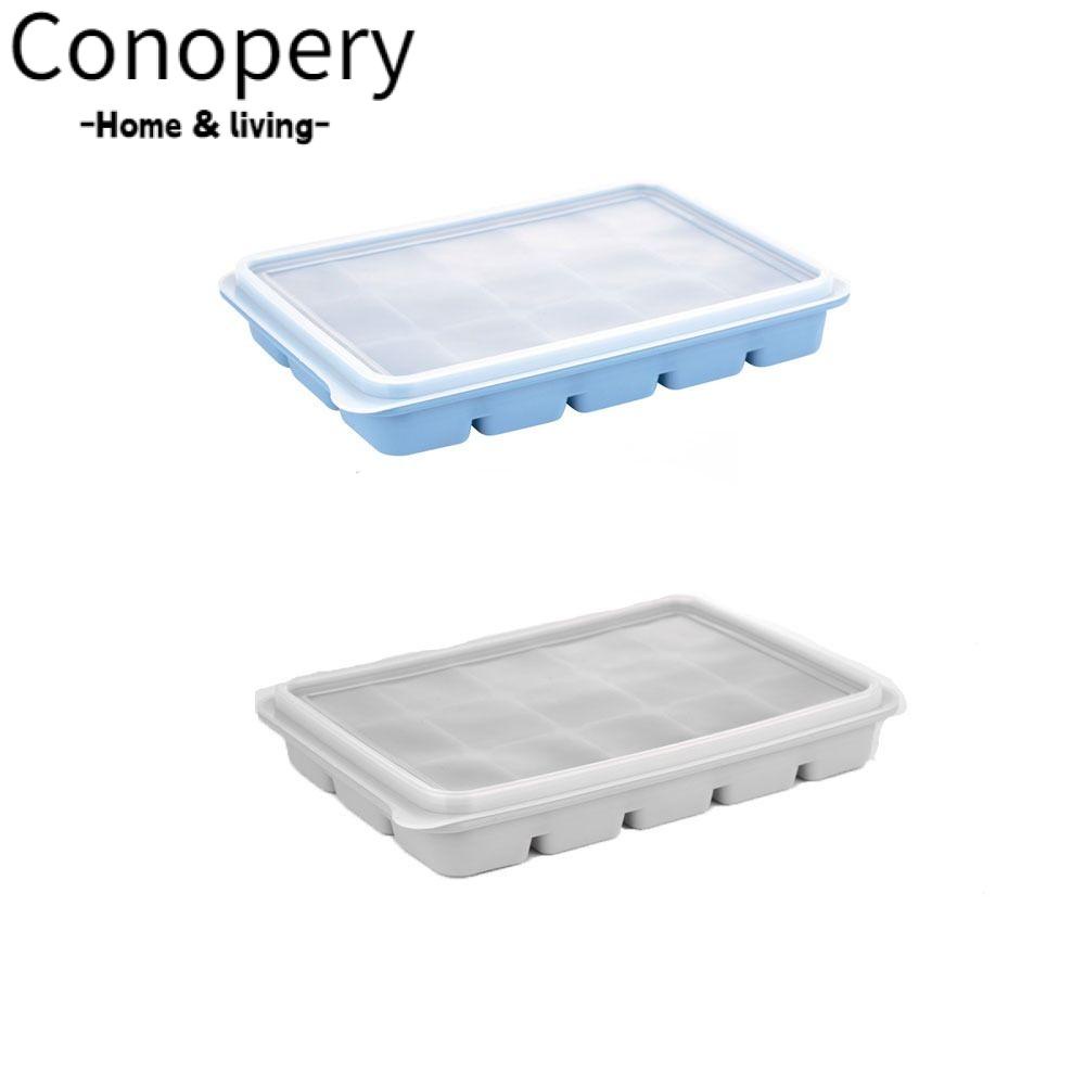 CONOPERYSet 2 Khay Làm Đá Hình Vuông Bằng Silicone Màu Xanh Dương Khay Đựng Thức Ăn Cho Bé Để Tủ Lạnh Tiện Dụng