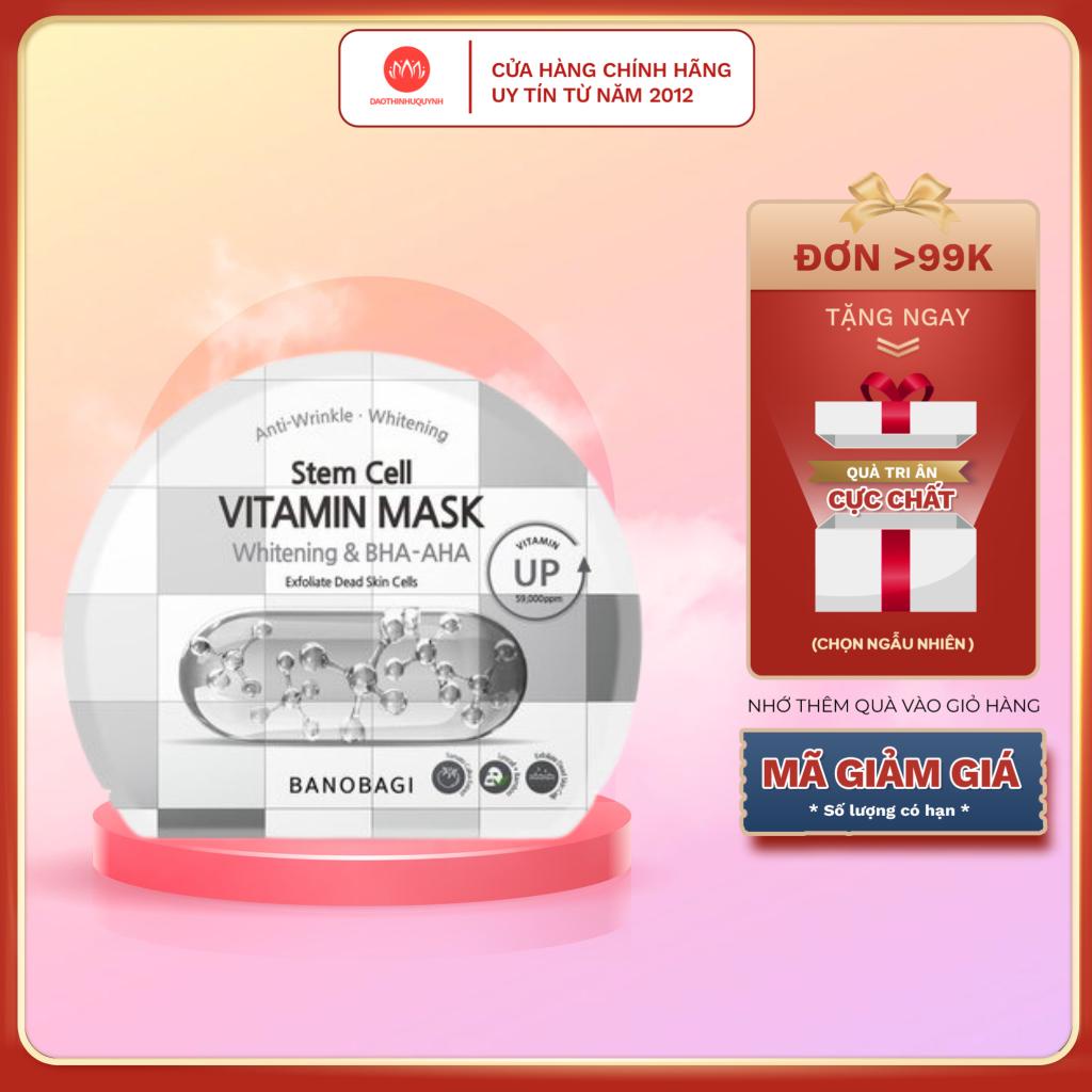 Mặt Nạ Banobagi Làm Sáng Da, Tẩy Tế Bào Chết  Stem Cell Vitamin Mask Whitening & BHA-AHA (Xám) 30g