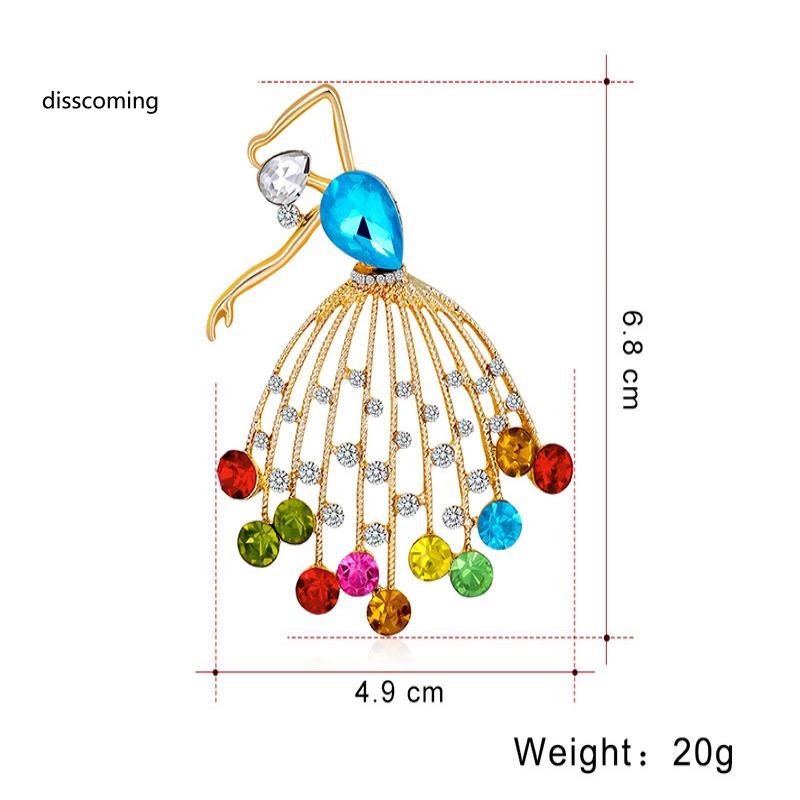 Đầm Nữ Kiểu Dáng Thời Trang Thanh Lịch| Trâm Cài Áo Hình Vũ Công Ba Lê Đính Kim Cương Nhiều Màu Phong Cách