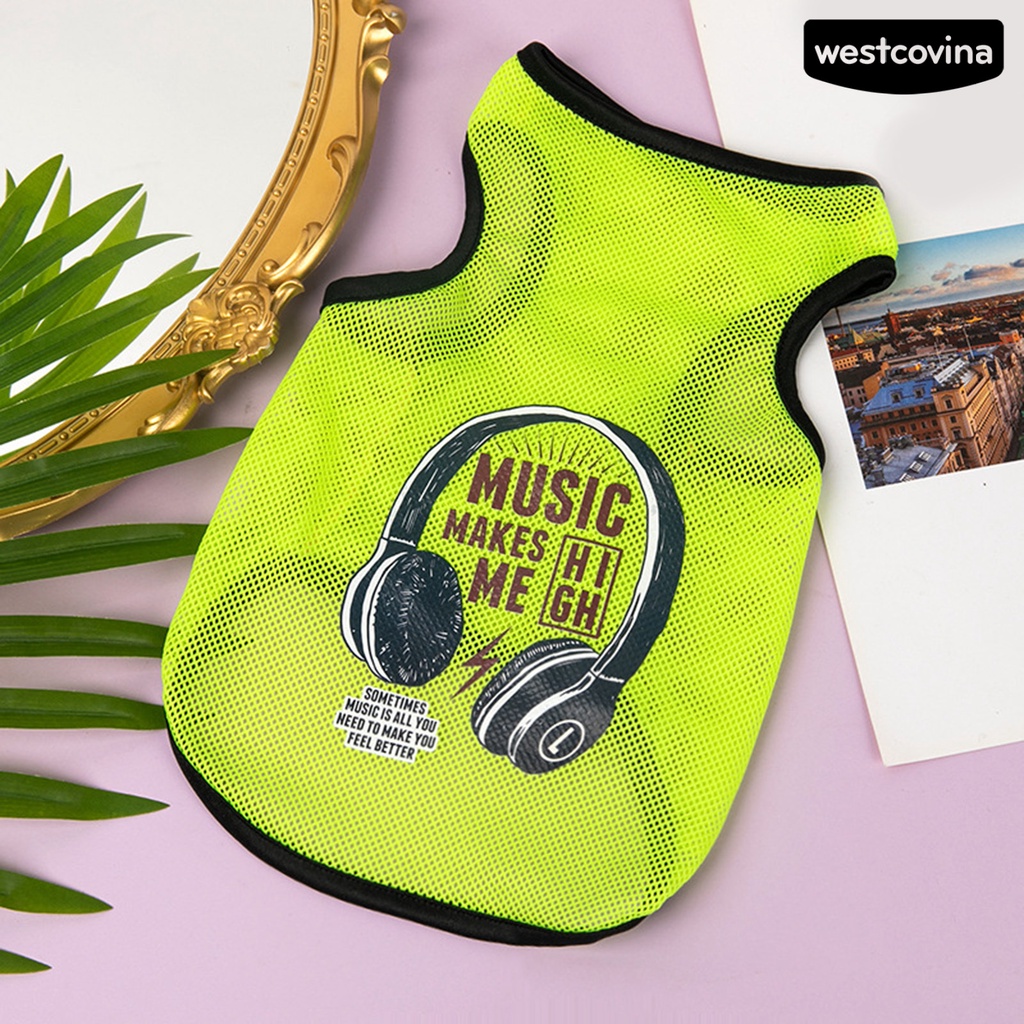 [COD]♞Áo Khoác Bằng Polyester Siêu Mỏng Không Tay Chống Nắng In Họa Tiết Hoạt Hình Cho Thú Cưng