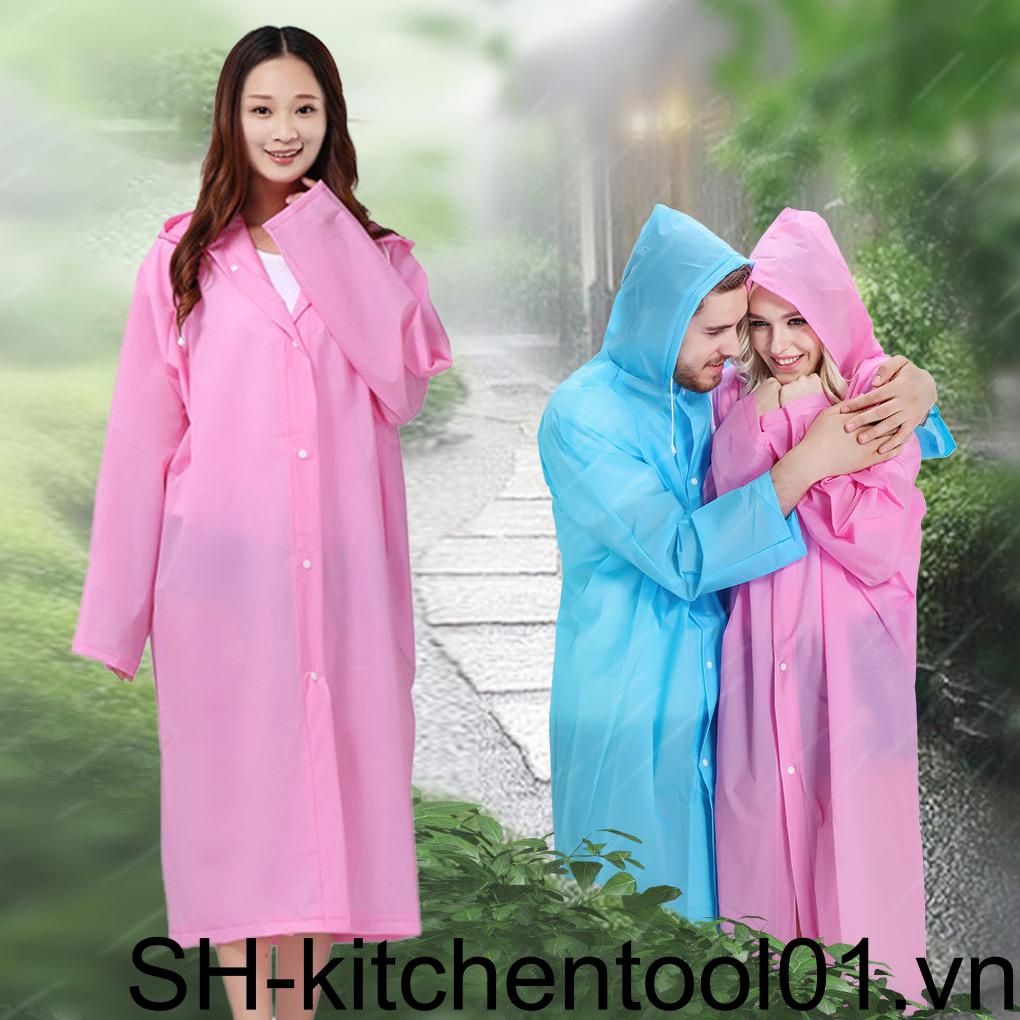 Vỏ Bọc Áo Mưa Màu Trơn Có Nút Cài Đa Năng Tiện Dụng Mang Theo Du Lịch / Leo Núi / Cắm Trại