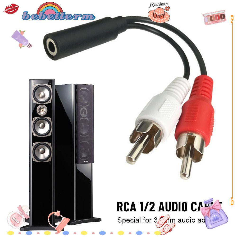 BEBETTERM Cáp ChuyểN ĐổI Âm Thanh 2 RCA Lỗ CắM Sang ĐầU CắM 3.5Mm 1 Trailer 2