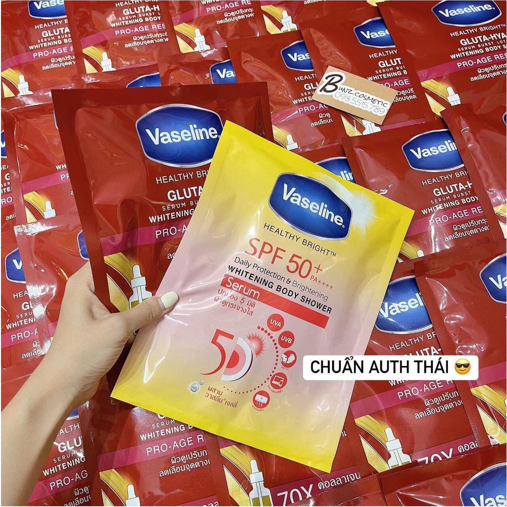 Gói tắm trắng da toàn thân Vaseline 10x-50x dạng bịch set 3 gói dùng siêu thích