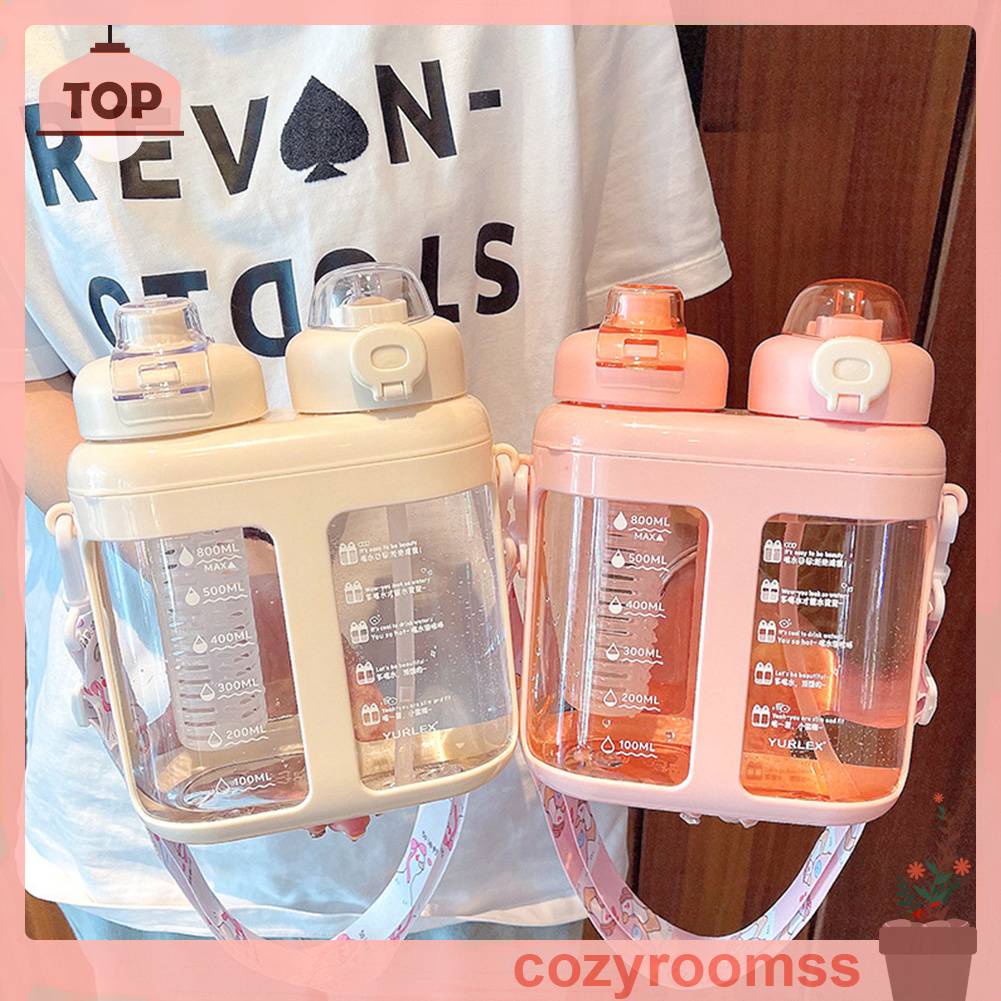 Bình Nước 1600ml Có Dây Đeo Vai Dễ Thương