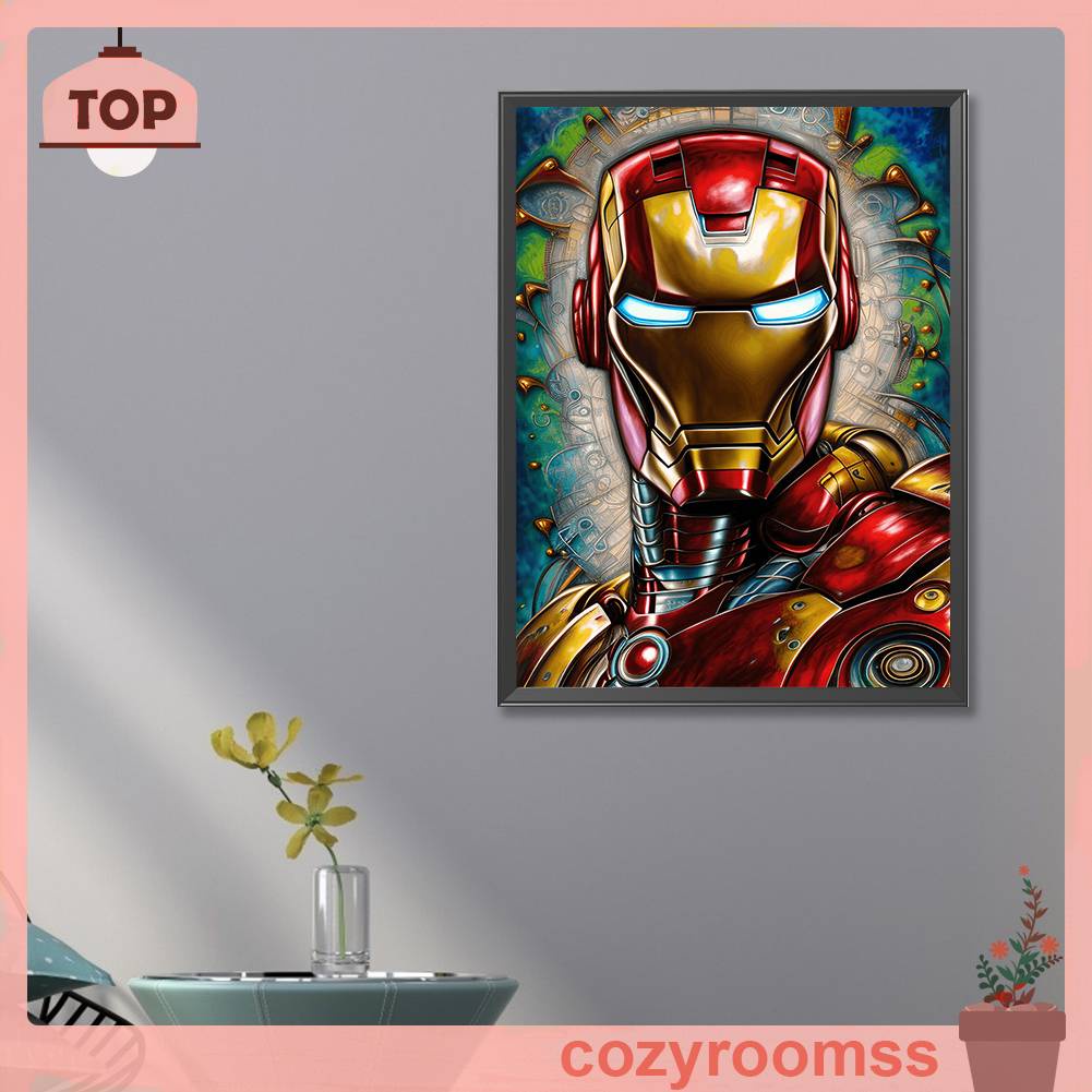 Tranh Đính Đá Kim Cương Toàn Bộ 5D DIY Hình Vẽ Người Sắt